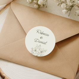 Romantic Floral Wedding Envelope Seal Sticker Runt Klistermärke
