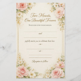 Romantic Floral Wedding Invitation Card Template Brevpapper