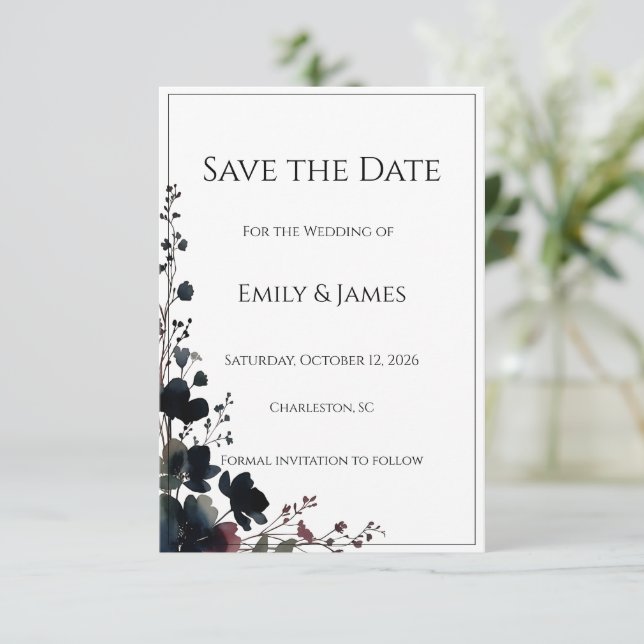 Romantic Floral Wedding Soft Elegant Spara Datumet (Stående Fram)