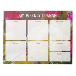 Romantic Floral Weekly Planner Anteckningsblock