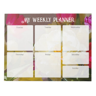 Romantic Floral Weekly Planner Anteckningsblock