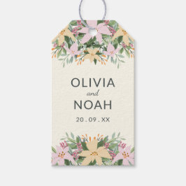 Romantic floral wreath wedding presentetikett