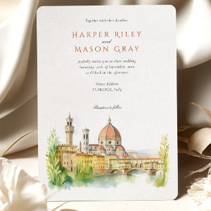 Romantic Florence Italien Watercolor Bröllop Inbjudningar