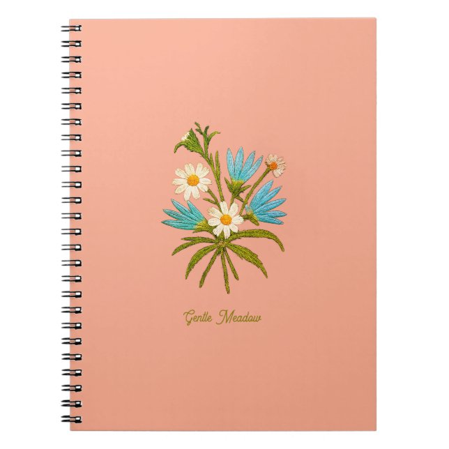 Romantic Flower – Botanical Fantasy Bouquet Pillow Anteckningsbok (Framsidan)