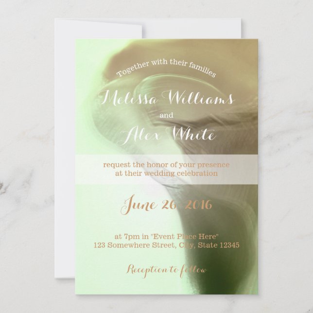 Romantic Flower Detail Bröllop Inbjudningar (Framsida)