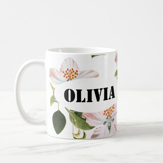 Romantic flowers blooming garden kaffemugg (Vänster)