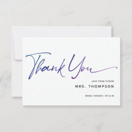 Romantic Flowers Modern Script Möhippa Tack Kort