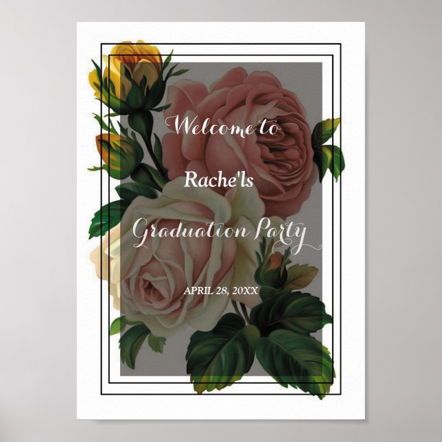 Romantic Flowers Studenten Poster (Framsidan)