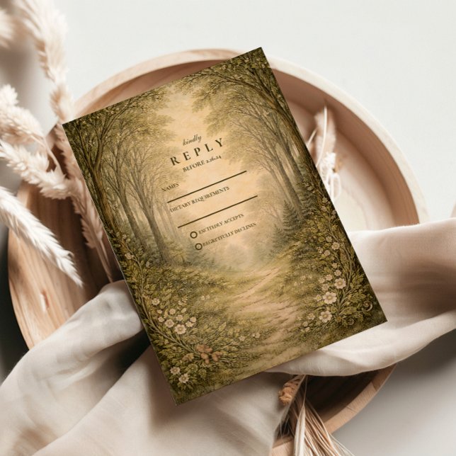 Romantic Forest Path Wedding OSA Kort (Skapare uppladdad)