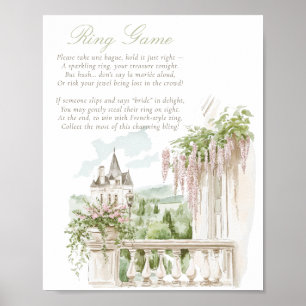 Romantic Fransk Garden Chateau Ring Game Möhippa Poster