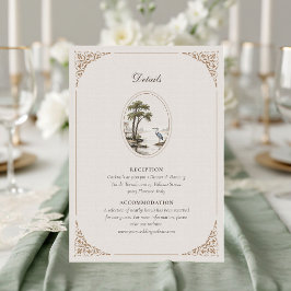 Romantic French Heron Oval Frame Wedding Tilläggskort