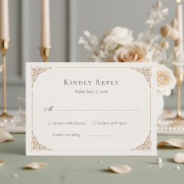 Romantic French Heron Wedding Suite RSVP Card Tilläggskort
