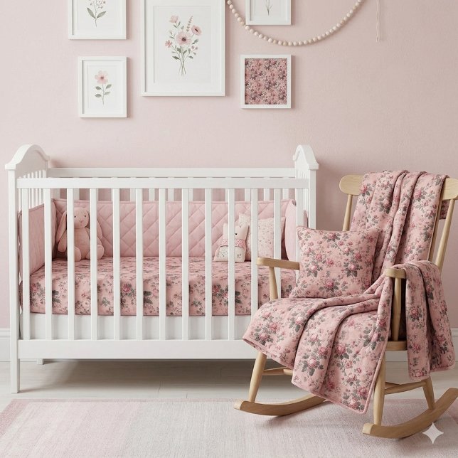 Romantic French Rococo Rose Garden Toile Pattern  Tyg (Romantic French Rococo Rose Garden Toile Pattern Fabric)