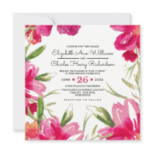 Romantic Fuchsia Blommigt Black Rand Bröllop