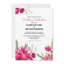 Romantic Fuchsia Blommigt Black Rand Bröllop