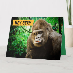 ROMANTIC FUNNY GORILLA APE GREETING CARDS KORT