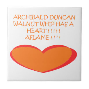 ROMANTIC FUNNY JOKE DESIGN FÄRG ORANGE WHITE KAKELPLATTA