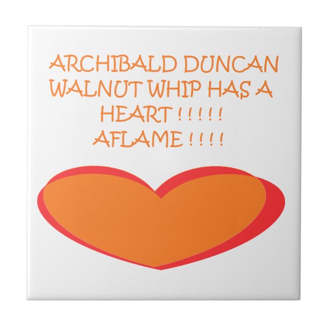 ROMANTIC FUNNY JOKE DESIGN FÄRG ORANGE WHITE KAKELPLATTA (Framsidan)