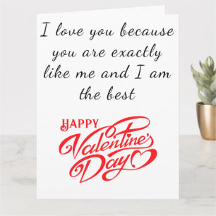 Romantic Funny Message Bevacky Glossy Valentine Kort