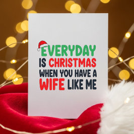Romantic Funny Xmas Card for Husband Julkort