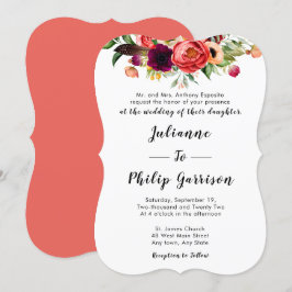 Romantic Garden Blommigt Formal Wedding bjudande i Inbjudningar