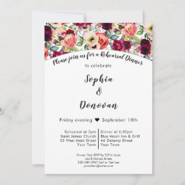 Romantic Garden Blommigt Rehearsal Dinner-inbjudan Inbjudningar