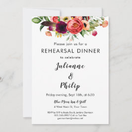 Romantic Garden Blommigt Rehearsal Dinner-inbjudan Inbjudningar