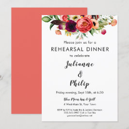 Romantic Garden Blommigt Rehearsal Dinner-inbjudan Inbjudningar