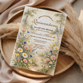 Romantic Garden Bloom Quinceañera Inbjudningar