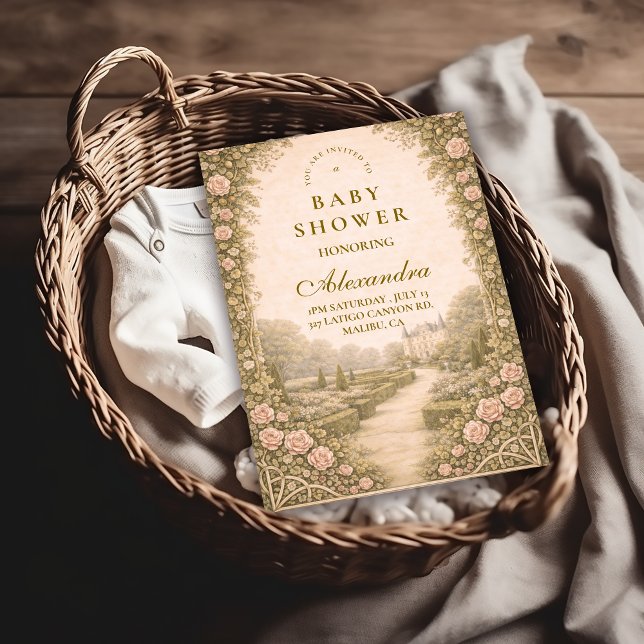 Romantic Garden Estate Path Baby Shower Inbjudningar (Skapare uppladdad)