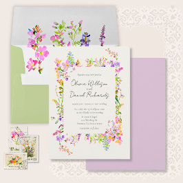 Romantic Garden Floral Wedding Inbjudningar
