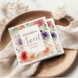 Romantic Garden Florals Sweet Sixteen Pappersservett