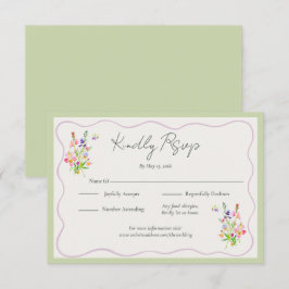 Romantic Garden Green Floral Wedding OSA Kort