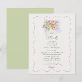 Romantic Garden Green Floral Wedding Tilläggskort