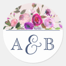 Romantic Garden Monogram Bröllop kuvert Seals