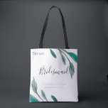 Romantic Garden Personlig Bridesmaid Tygkasse<br><div class="desc">Enkel chic vattenfärgsgrenar i grönt i säck och personlig i sylt till bröllopsfest i säck. Designad för att matcha vår Romantiska Garden Wedding Suite Collection.</div>
