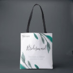 Romantic Garden Personlig Bridesmaid Tygkasse<br><div class="desc">Enkel chic vattenfärgsgrenar i grönt i säck och personlig i sylt till bröllopsfest i säck. Designad för att matcha vår Romantiska Garden Wedding Suite Collection.</div>