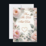 Romantic Garden Spara datum Spara Datumet<br><div class="desc">Med mjuka blommigtar med vattenfärg kan du spara datumet som fångar kärnan i en romantisk trädgård, som blandar naturskönhet med sofistikerat stil. Med ömtåligt botaniskt inslag, förfinad typografi och luddig guld-folie kommer biet att lämna ett bestående intryck på dina gäster och på ett vackert sätt tillkännage er speciella dag. Nyckel...</div>