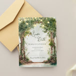Romantic Garden String Lights Save the Date Meddelande<br><div class="desc">Romantic Garden String Lights Save the Date | Enchanted Outdoor Wedding Announcement. Announce your special day with this enchanted garden string lights save the date, perfect for romantic outdoor weddings. Surrounded by a beautiful watercolor tree arch with lush greenery and softly glowing string lights, this design captures the magic of...</div>