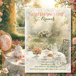Romantic Garden Tea Galentine Brunch Soft Florals Inbjudningar
