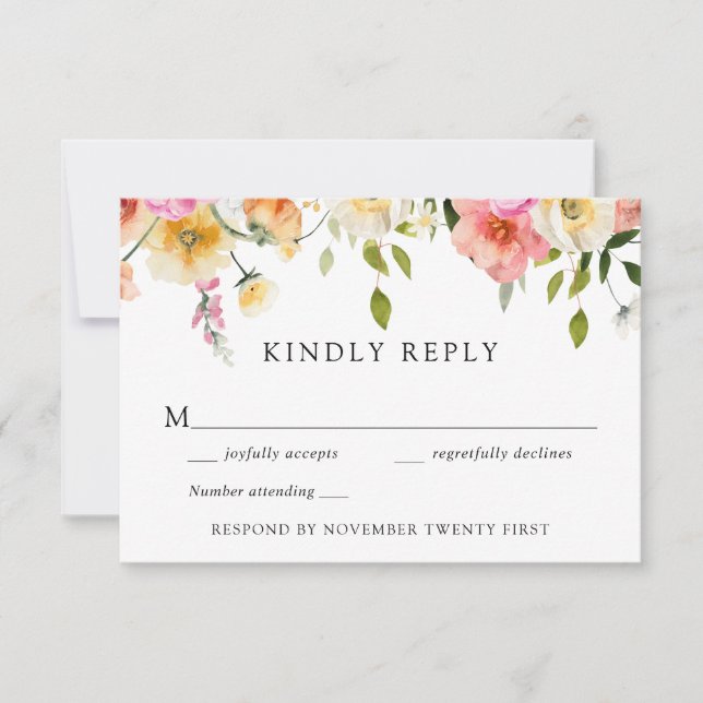 Romantic Garden Wedding RSVP Response  Inbjudningar (Framsida)