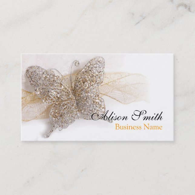 Romantic generic Business card with butterfly Visitkort (Framsida)