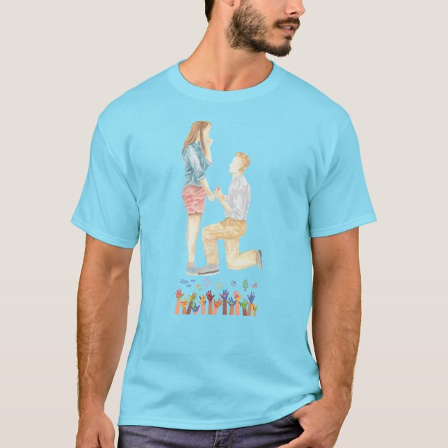 Romantic Giftermål Frieri T-Shirt - Firande (Framsida)