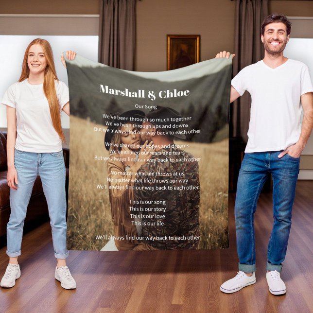 romantic gifting Photo Song lyrics  Fleece Blanket (Skapare uppladdad)