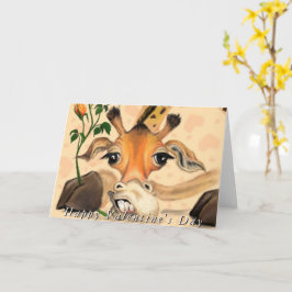 Romantic Giraffe Funny Valentine Day Card Kort