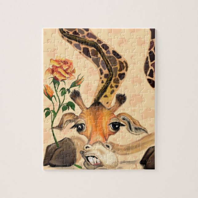 Romantic Giraffe - gentleman - Funny Pussel (Vertikal)