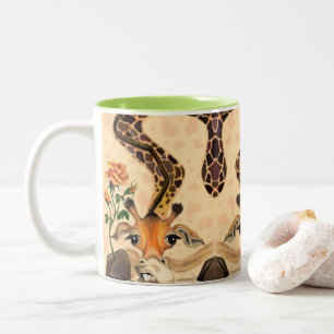 Romantic Giraffe - gentleman - Funny Två-Tonad Mugg