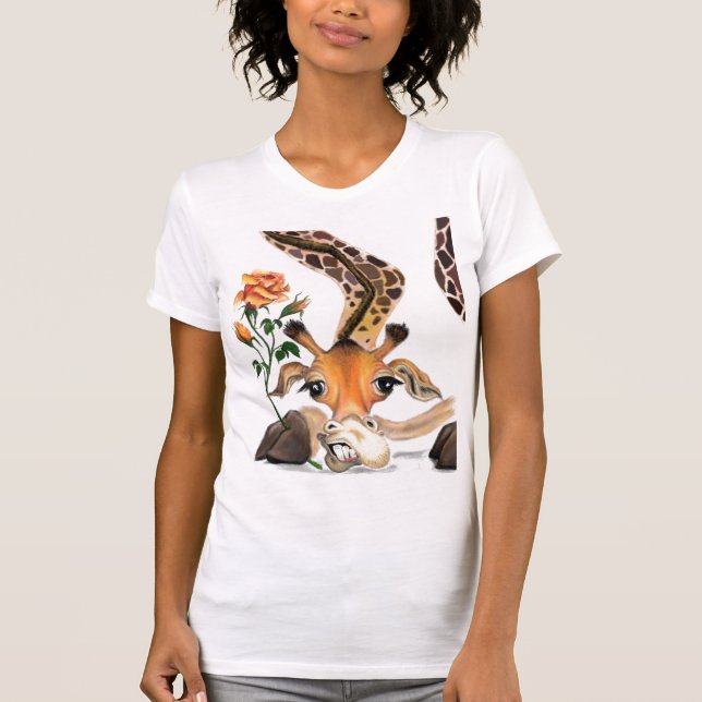Romantic Giraffe med Ro T-Shirt-Roligten T Shirt (Framsida)