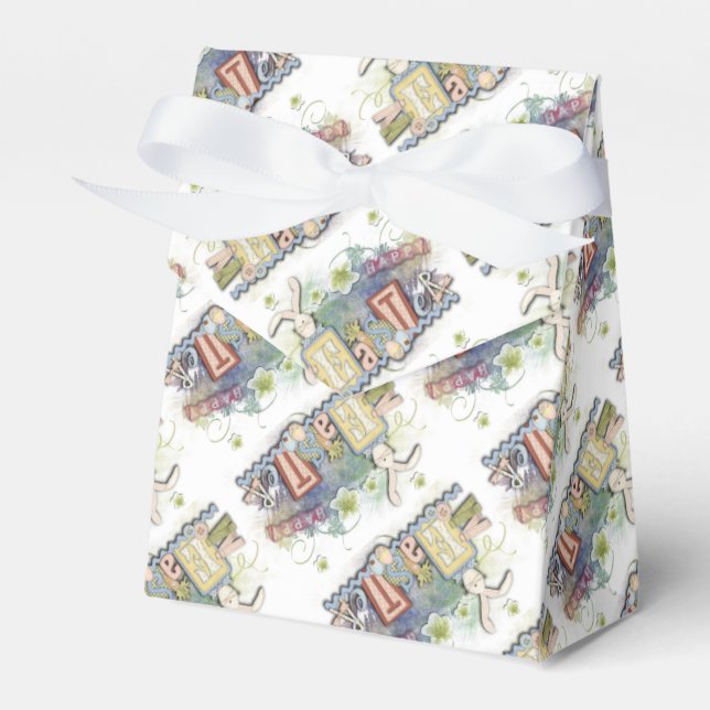 Romantic Glad påsk Bunny Hälsning favoritruta Presentaskar (Framsidan Sidan)