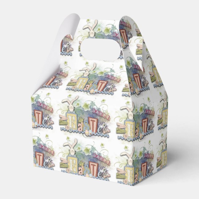 Romantic Glad påsk Bunny Hälsning favoritruta Presentaskar (Framsidan Sidan)